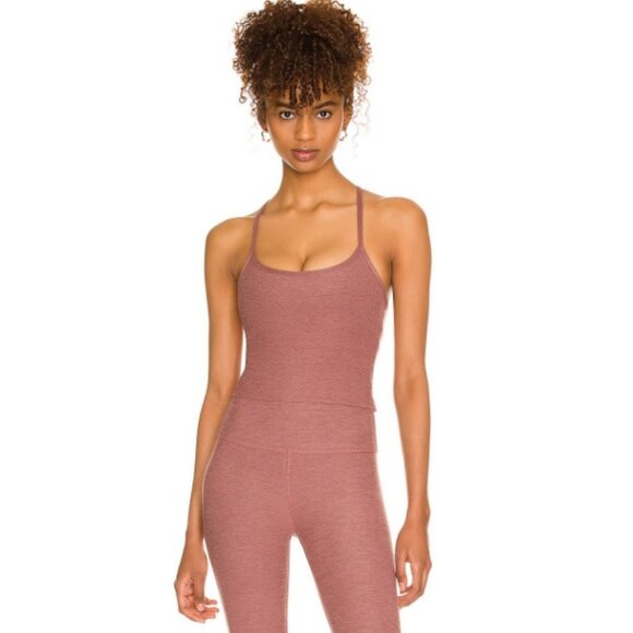 Beyond Yoga Spacedye Slim Racerback Cropped Tank, Sienna Brown | Size Small - Picture 1 of 7